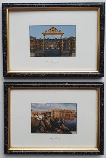 Franse schilderijtjes foto's Versailles Parijs incl lijsten beschikbaar voor biedingen