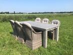 KOOPJE van 1999 NU 1199,-  teaktafel + 6 stoelen - SALE!, Ophalen, 6 zitplaatsen, Zo goed als nieuw, Wicker