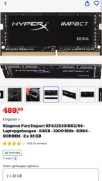 Kingston FURY Impact 64GB (2x32GB) DDR4 3200MHz SO-DIMM, Computers en Software, RAM geheugen, DDR4, Nieuw, Ophalen of Verzenden