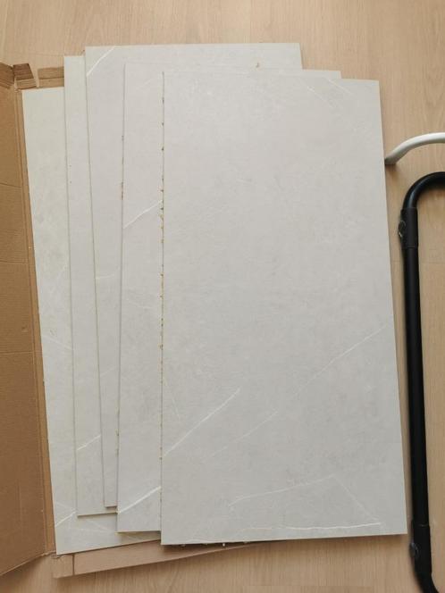 5x wandtegel/wandpaneel marmerlook, taupe (zelfklevend), Huis en Inrichting, Woonaccessoires | Wanddecoraties, Nieuw, Ophalen