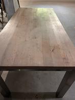 Eiken tafel - RVS poten, Huis en Inrichting, Tafels | Eettafels, Ophalen, Gebruikt, Eikenhout, 50 tot 100 cm
