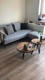 2-zitsbank met voetenbank lichtgrijs - Westwing Fluente, Ophalen, Gebruikt, Stof
