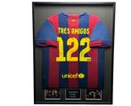 Tres Amigos FC Barcelona Ingelijst Thuis Shirt gesigneerd, Verzamelen, Sportartikelen en Voetbal, Buitenlandse clubs, Soccersignings.nl