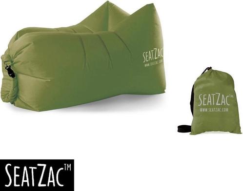 SeatZac - Opblaasbare Lounge Stoel - Olijfgroen, Caravans en Kamperen, Kampeeraccessoires, Zo goed als nieuw, Ophalen of Verzenden