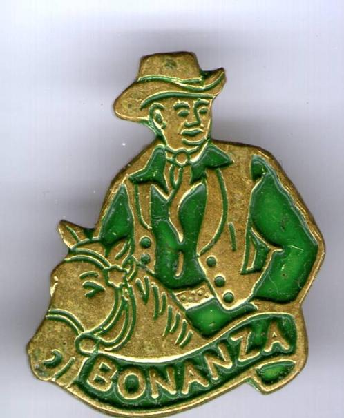 Bonanza Ben groen op koper TV/stripfiguur speldje ( R_057 ), Verzamelen, Speldjes, Pins en Buttons, Zo goed als nieuw, Speldje of Pin