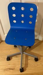 IKEA bureaustoel Jules blauw (wieltjes, hoogte verstelbaar), Ophalen, Zo goed als nieuw, Blauw, Bureaustoel