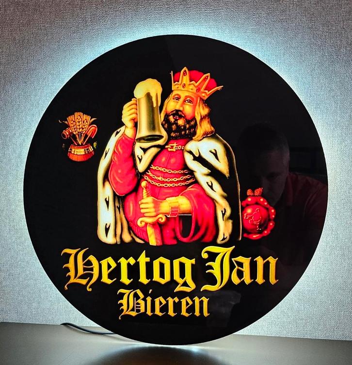 Mooie HERTOG JAN LED reclame verlichting lamp lichtbak, Verzamelen, Biermerken, Nieuw, Reclamebord, Plaat of Schild, Hertog Jan