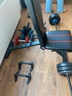 Fitness Bankje met Gewichten en Accessoires, Ophalen, Gebruikt, Krachtstation, Armen