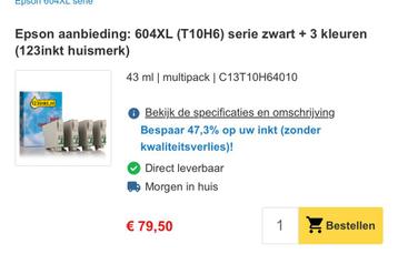 123inkt Huismerk 604XL Inktcartridges - Nieuw beschikbaar voor biedingen
