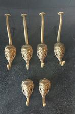 6 messing kapstokhaken leeuwenkop, Ophalen, Gebruikt, Wandhaken, Minder dan 100 cm