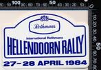 Sticker: Hellendoorn Rally 1984, Ophalen of Verzenden, Zo goed als nieuw, Auto of Motor
