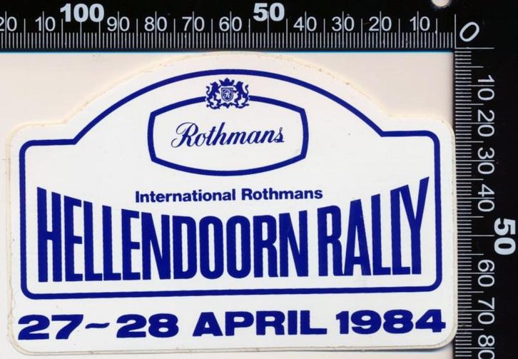 Sticker: Hellendoorn Rally 1984, Verzamelen, Stickers, Zo goed als nieuw, Auto of Motor, Ophalen of Verzenden