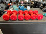6 x 3 kg rubberen dumbells rood gewichten, Gebruikt, Ophalen of Verzenden, Dumbbell