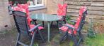 Tuinset met hartman stoelen en kussens, Tuin en Terras, Ophalen, 4 zitplaatsen, Kunststof, Zo goed als nieuw