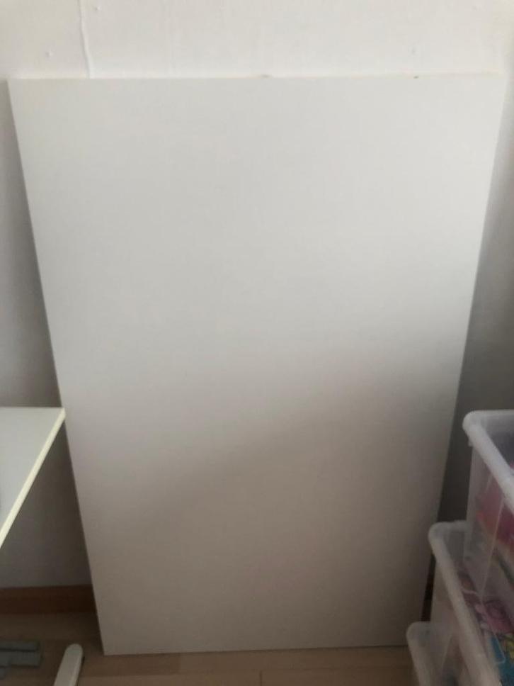 tafelblad IKEA MELLTORP met IKEA LERBERG schragen bureau, Huis en Inrichting, Tafels | Bijzettafels, Zo goed als nieuw, Rechthoekig