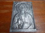 Metalen plaquette van Christus Pantocrator.