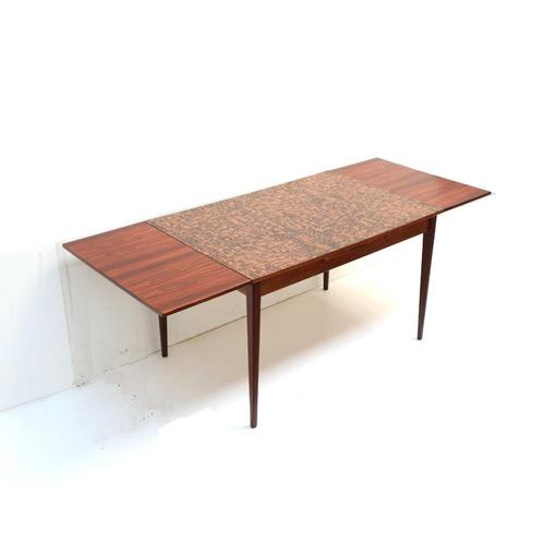 Unieke vintage uitschuifbare eettafel jaren '60 '70 design, Huis en Inrichting, Barren, Verzenden