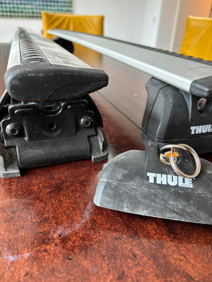 Dakdragers Thule Wingbar Volvo V60 V40 met Flush Dakrail, Auto diversen, Dakdragers, Gebruikt, Ophalen of Verzenden