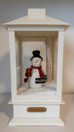 Kerstlantaarn met Sneeuwman, vallende Sneeuw, Licht / Muziek, Ophalen of Verzenden, Nieuw