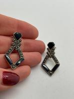 A761 Prachtige zilveren oorbellen onux markasiet, Sieraden, Tassen en Uiterlijk, Oorbellen, Hangers, Ophalen of Verzenden, X, Met edelsteen