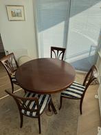 Klassieke eethoek, merk Selva, tafel + 4 stoelen, kersenhout, Huis en Inrichting, Complete eetkamers, Ophalen, Gebruikt, Klassiek, chique uitstraling