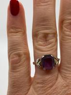 A3 Prachtige zilveren amethist ring maat 17,75, Sieraden, Tassen en Uiterlijk, Antieke sieraden, Ophalen of Verzenden, Zilver