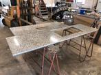 Granieten Keukenblad - 2 Delen, Huis en Inrichting, Keuken | Keukenelementen, Ophalen, Gebruikt, 200 cm of meer, Minder dan 100 cm