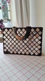 Prachtige parelmoer handtas handvaten v. nagemaakt schildpad, Antiek en Kunst, Verzenden