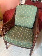 Vintage rotan stoel, Huis en Inrichting, Fauteuils, Ophalen, Gebruikt, Minder dan 75 cm, Stof