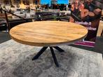 Eettafel rond 130cm. met spinpoot Direct/leverbaar E-1946, Huis en Inrichting, Tafels | Eettafels, #Eettafel#Mango#Rond#130#Spinpoot#Design#Goedkoop