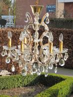 Mooie antieke kroonluchter, 6 lichtpunten, Ophalen, Zo goed als nieuw, Glas