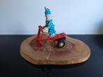 Blikken speelgoed clown op rode scooter vintage, Antiek en Kunst, Ophalen of Verzenden