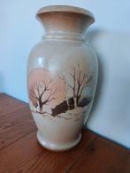 Decoratieve West Germany vaas 41 cm met bomen, Huis en Inrichting, Woonaccessoires | Vazen, Ophalen, Overige kleuren, Aardewerk of Porselein