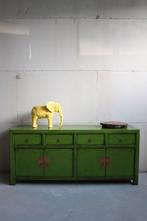 Uniek Chinees Groen Dressoir Stoere Landelijke Oosterse Kast, Ophalen of Verzenden, Nieuw