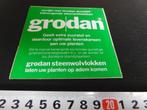sticker GRODAN steenwolvlokken laten uw planten op adem *, Ophalen, Zo goed als nieuw, Bedrijf of Vereniging