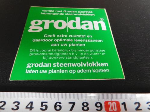 sticker GRODAN steenwolvlokken laten uw planten op adem *, Verzamelen, Stickers, Zo goed als nieuw, Bedrijf of Vereniging, Ophalen