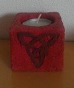 waxinelichthouder keramiek keltisch motief rood - theelicht, Ophalen, Nieuw