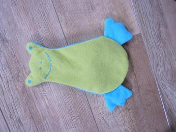 Difrax turquoise - groen zacht fleece knuffeldoek kikker  beschikbaar voor biedingen