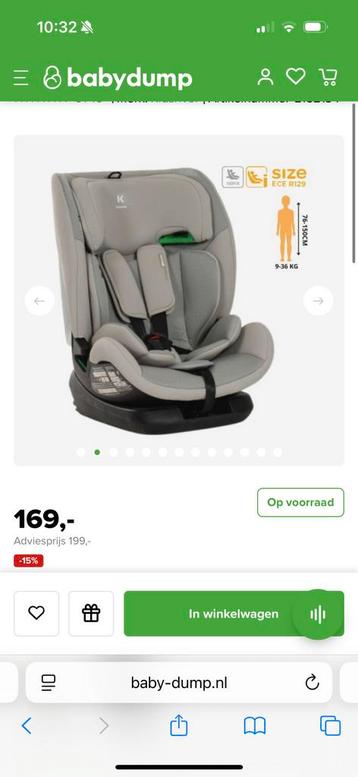 Nieuw autostoeltje met isofix beschikbaar voor biedingen