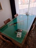 Biljart Eettafel met Glasplaat, Huis en Inrichting, Ophalen, 100 tot 150 cm, Glas, Zo goed als nieuw