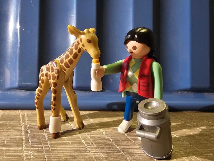 Playmobil Babygiraf met verzorgster 3253, Kinderen en Baby's, Speelgoed | Playmobil, Zo goed als nieuw, Complete set, Ophalen