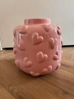 Grote roze vaas met hartjes Kwantum, Huis en Inrichting, Woonaccessoires | Vazen, Ophalen, Overige kleuren, Minder dan 50 cm, Glas