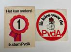 2x sticker PvdA, Verzamelen, Ophalen of Verzenden
