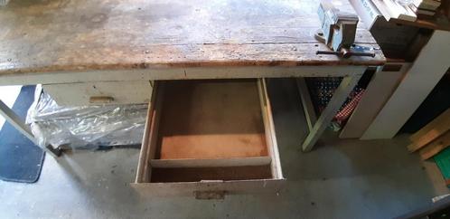 Vintage werkbank (met houten blad), Doe-het-zelf en Verbouw, Werkbanken, Gebruikt, Ophalen