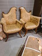 Set van 2 antieke fauteuil kersenhout originele stoffering, Ophalen