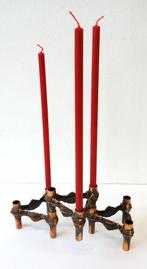 Vintage set Quist BMF kandelaars Fritz Nagel brutalist koper, Overige materialen, Gebruikt, Ophalen of Verzenden, Kandelaar