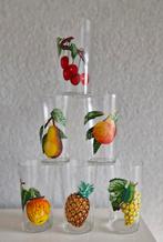 Zes VMC Reims France glazen met Fruitopdruk, Ophalen of Verzenden, Zo goed als nieuw