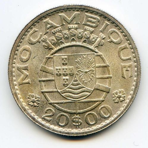 Mozambique 20 Escudos 1966 UNC, Postzegels en Munten, Munten | Afrika, Overige landen, Zilver, Verzenden