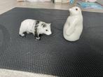 Porseleinen dierenbeeldjes - Beer en Pinguïn, Verzamelen, Beelden en Beeldjes, Ophalen of Verzenden, Zo goed als nieuw, Dier