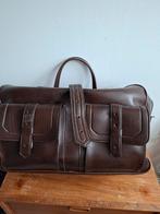 Retro vintage bruin lederen weekend tas, 40 tot 60 cm, Bruin, Minder dan 35 cm, Ophalen of Verzenden